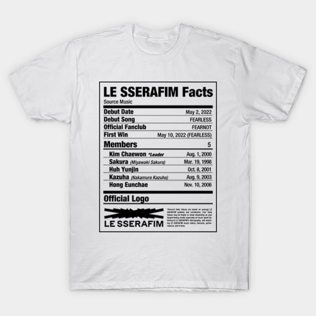 LE SSERAFIM Nutritional Facts 2 - Le Sserafim - T-Shirt | TeePublic